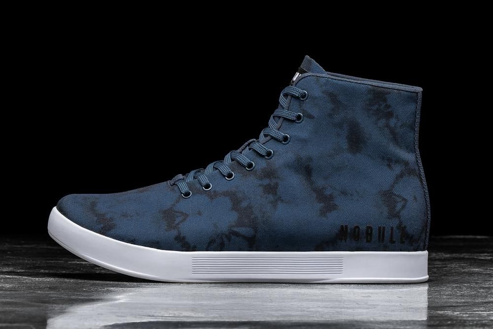 NOBULL High-Top Tie-Dye Canvas Training Ayakkabı Erkek - Lacivert - Turkiye (JHO-518069)